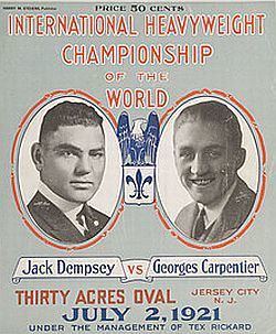 Jack Dempsey versus Georges Carpentier Dempsey vs CarpentierJuly 1921 The Pop History Dig