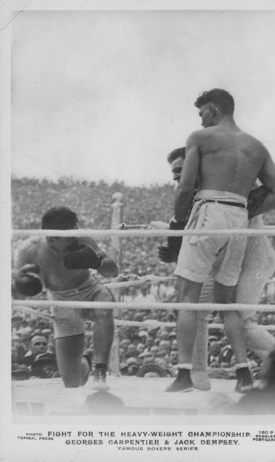 Jack Dempsey versus Georges Carpentier Jack Dempsey vs Georges Carpentier 1921 Cool Stuff Pinterest