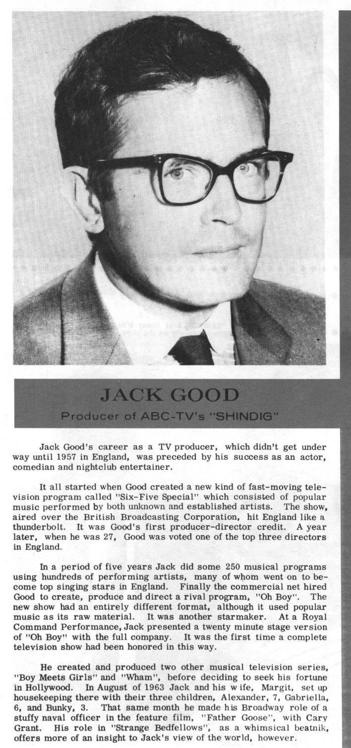 Jack Good (producer) CTVA Music US Pop Music TV Shows Shindig ABC196466
