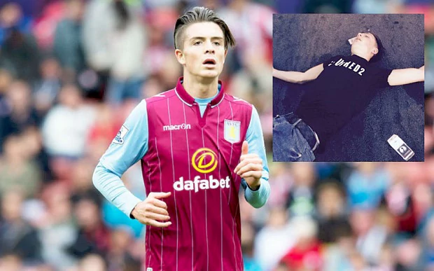 Jack Grealish Jack Grealish pictured drunk and prostrate on a Tenerife