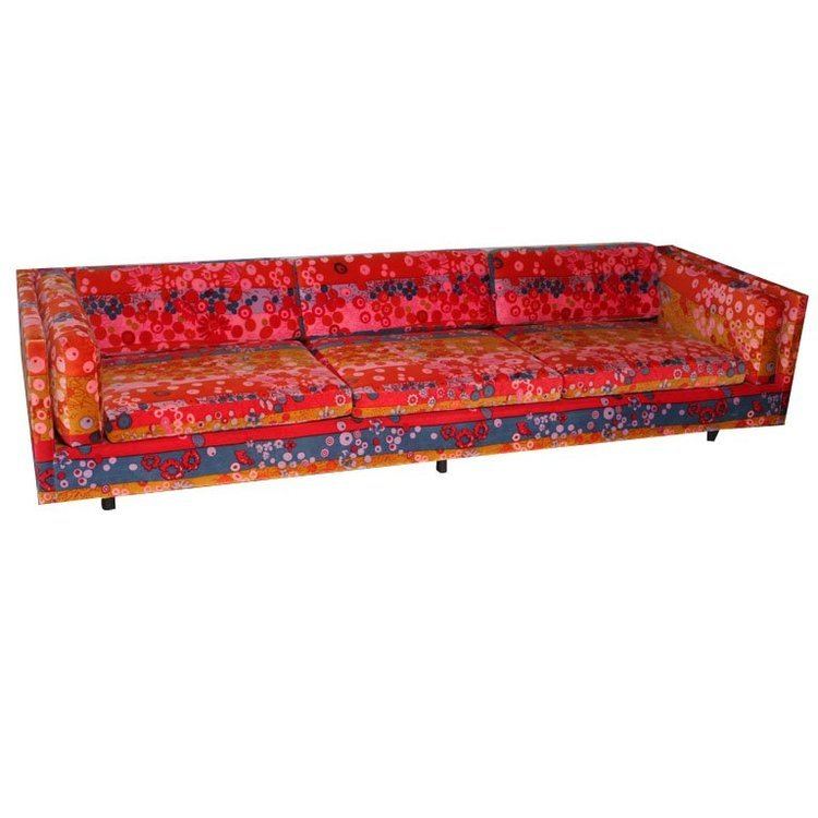Jack Lenor Larsen Harvey Probber Sofa with original Jack Lenor Larsen Fabric