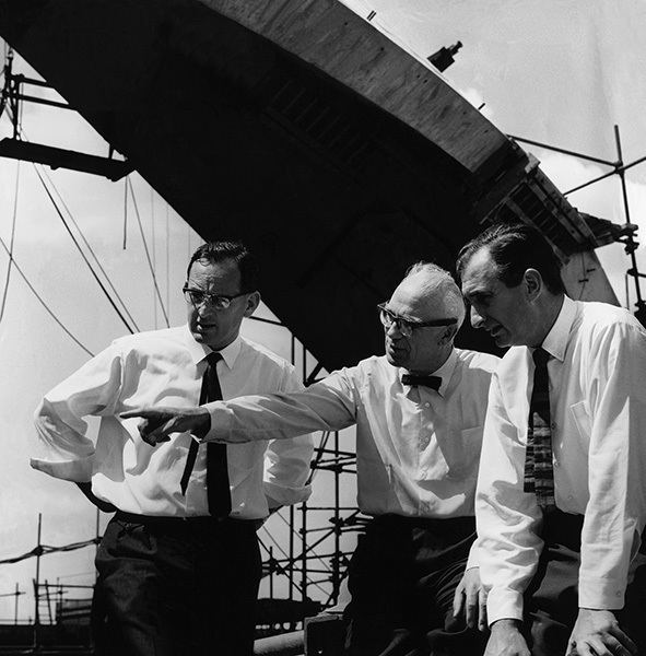 Jack Zunz Sydney Opera House Michael Lewis Ove Arup and Jack Zunz on site