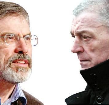 Jackie McDonald Gerry Adams and Jackie McDonald meet for the first time