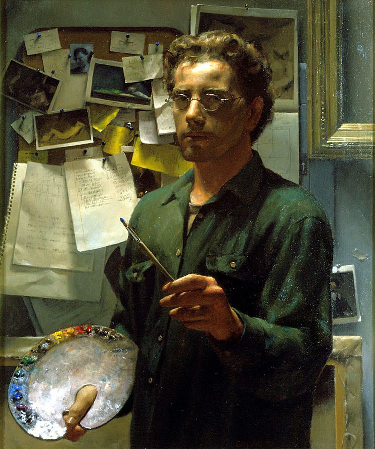 Jacob Collins Jacob Collins Self Portrait with Palette INSIDE THE ARTIST STUDIO