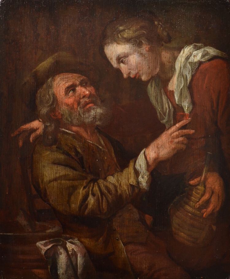 Jacob Toorenvliet Priory Fine Art A Bearded Man with a Young Girl Sold