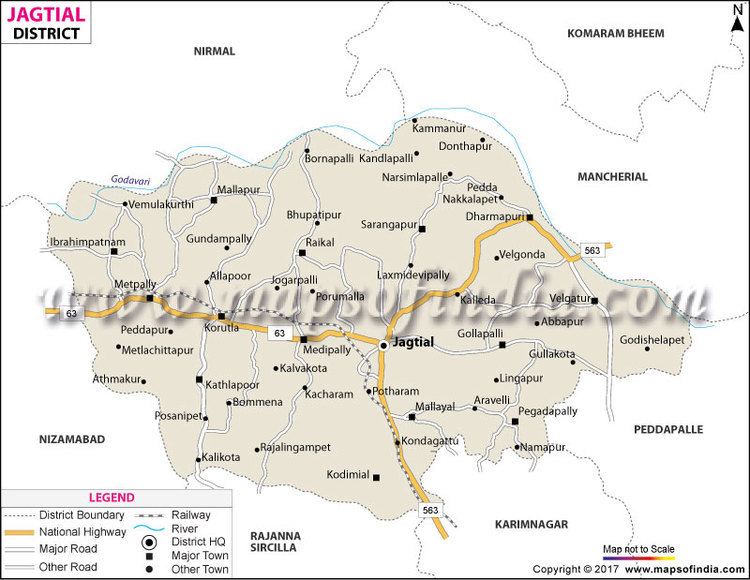 Jagtial district Jagtial District Map Telangana