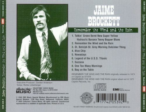 Jaime Brockett Remember the Wind and the Rain Jaime Brockett Songs Reviews