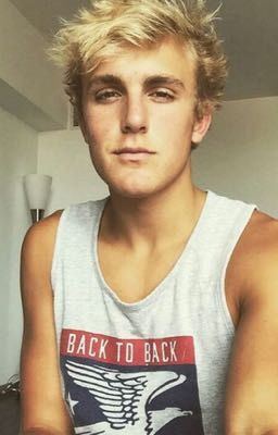 Jake Paul wearing a gray and red printed sando