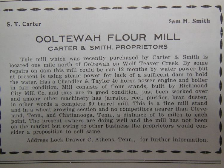 James County, Tennessee James County Tennessee Historical Society The Ooltewah Flour Mill