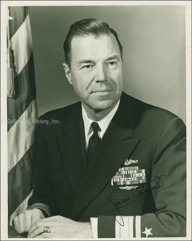 James F. Calvert Vice Admiral James F Calvert Photograph Signed Autographs