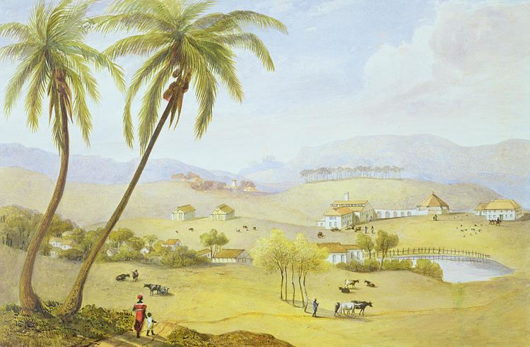James Hakewill Haughton Court Hanover Jamaica Painting by James Hakewill