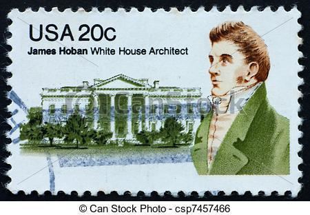 James Hoban Stock Image of Postage stamp USA 1981 James Hoban UNITED