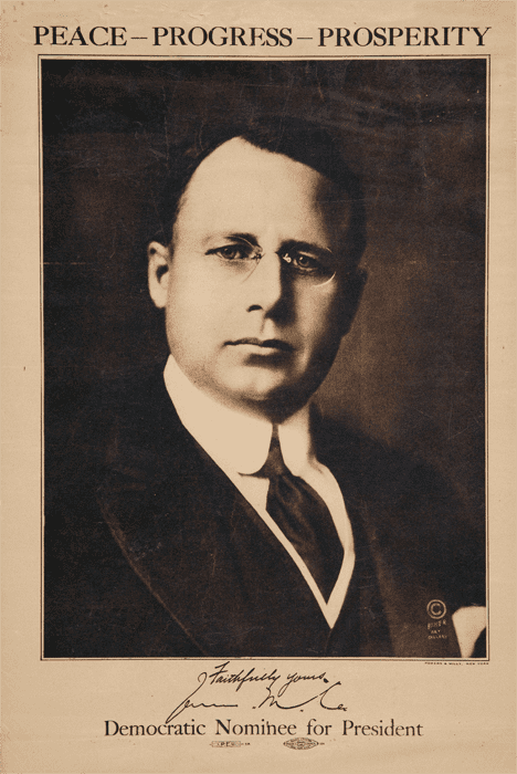 James M. Cox Retro Campaigns James M Cox for President 1920 Peace