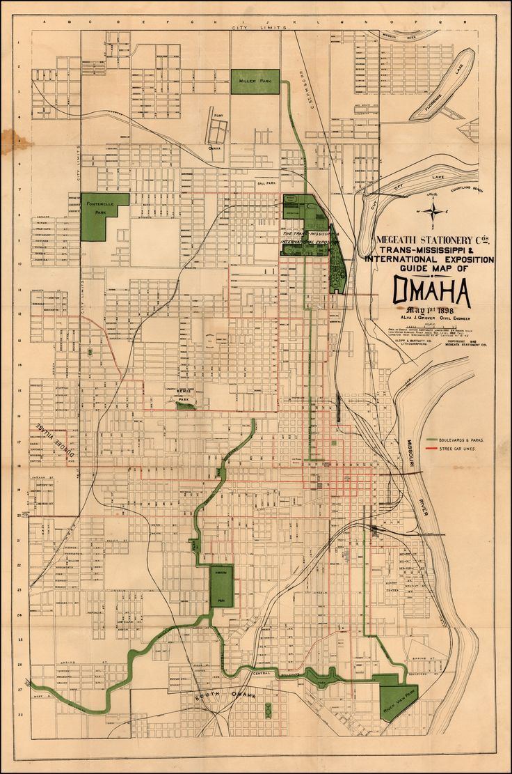 James Megeath 1898 James Megeath map Omaha showing TransMississippi Exposition