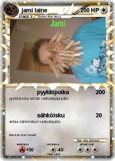 Jami Laine Pokmon jami laine pyykkipoika My Pokemon Card