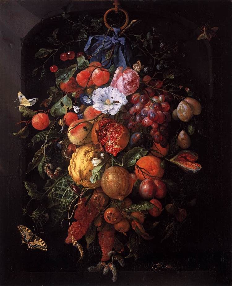 Jan Davidsz. de Heem Festoon of Fruit and Flowers by HEEM Jan Davidsz de