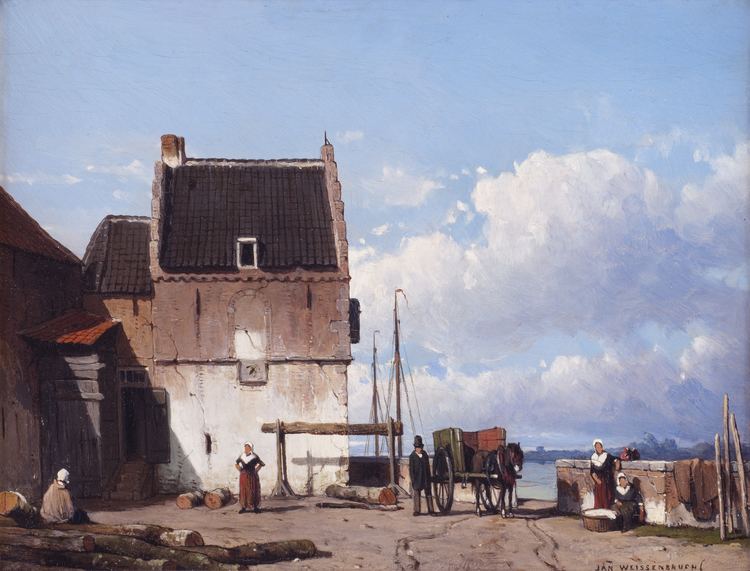 Jan Weissenbruch FileDe oude haven met de Bottelpoort in Nijmegen 1850 door Jan