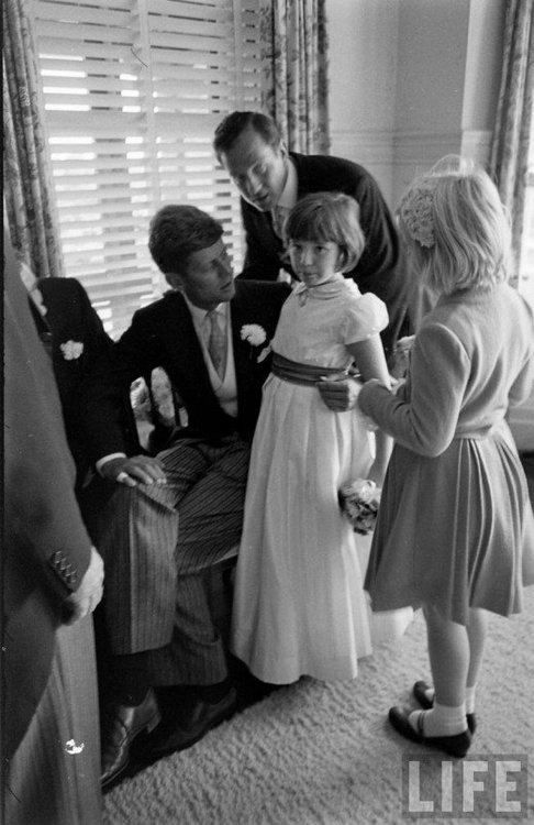 During the wedding of John F. Kennedy and Jacqueline Bouvier and one of their flower girls was Janet Jennings Auchincloss.