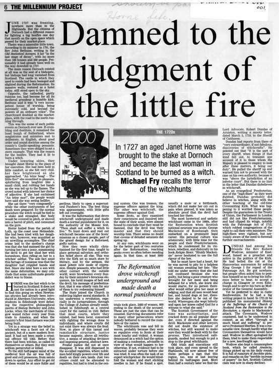 Janet Horne Dornoch Historylinks Image Library Article on burning of Janet Horne