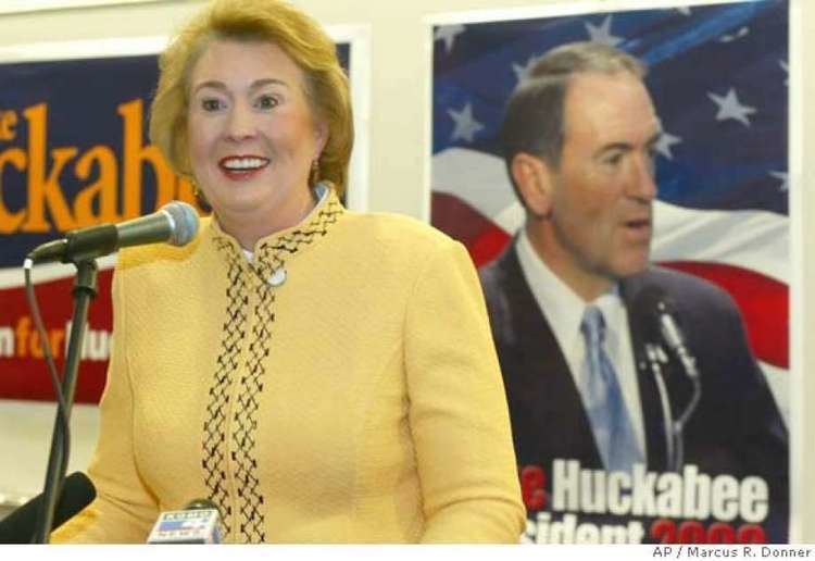 Janet Huckabee Huckabees wife takes a breather at a Vegas fight rests at Hooters