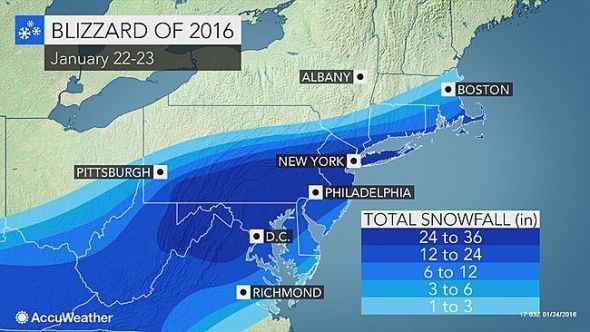 January 2016 United States blizzard Recordbreaking blizzard buries midAtlantic with over 2 feet of snow