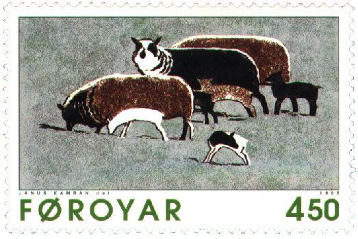 Janus Kamban Faroese stamps Janus Kamban flugversuch