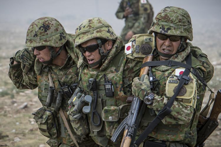 Japan Ground Self-Defense Force Soldiers from the Japan Ground Self Defense Force training in Khaan