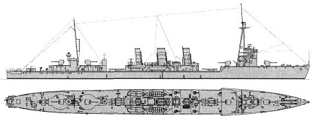 Japanese cruiser Tenryū Tenryu light cruisers 1919 Imperial Japanese Navy Japan