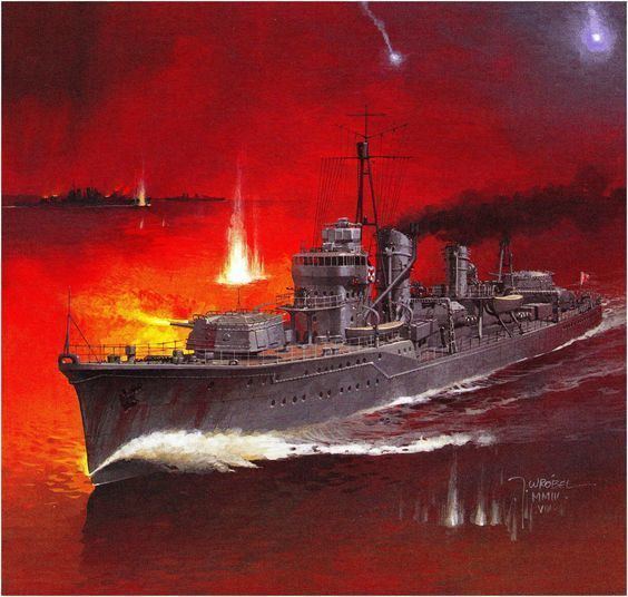 Japanese destroyer Yukikaze (1939) IJN Destroyer quotYukikazequot Art War Art Pinterest Art