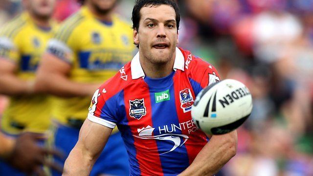 Jarrod Mullen Newcastle Knights half Jarrod Mullen puts his hand up for