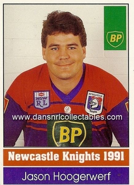 Jason Hoogerwerf 1991 BP Rugby League Newcastle Knights Card Jason Hoogerwerf 29647