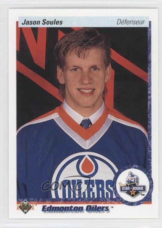 Jason Soules 199091 Upper Deck French 75 Jason Soules Edmonton Oilers Rookie