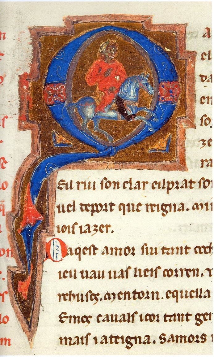 Ornamented initial from the vida of Jaufre Rudel in chansonnier I