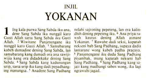 Javanese language The Bible in Javanese
