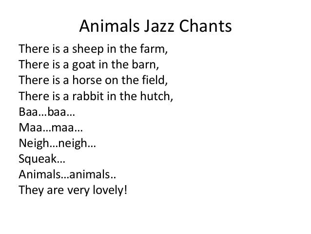 Jazz Chants Animals jazz chants