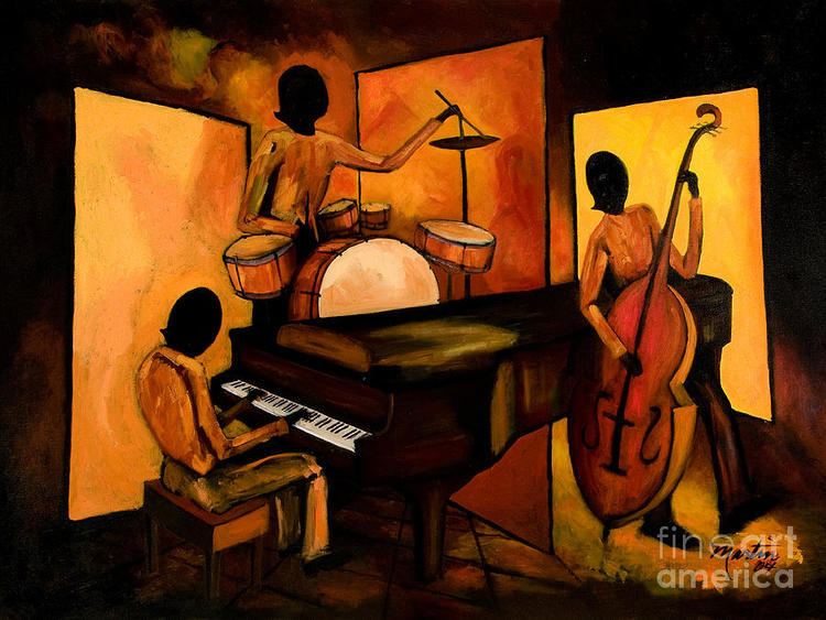 Jazz trio The 1st Jazz Trio Painting by Larry Martin