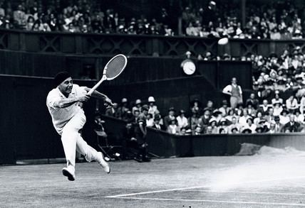 Jean Borotra Jean Borotra playing in the Wimbledon Tennis Championships London