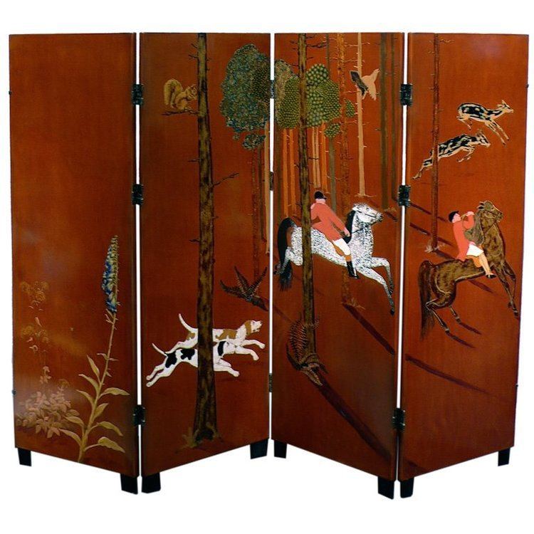 Jean Dunand Important Four Panel Art Deco Folding Screen by Jean