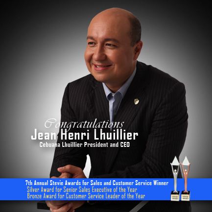Jean Henri Lhuillier Stevie recognizes Cebuana Lhuillier President and CEO
