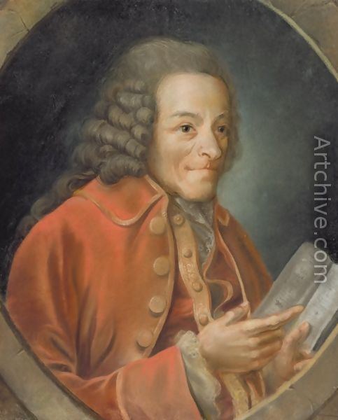 Jean Huber Portrait of Voltaire 16941778 reproduction by Jean Huber Artchivecom