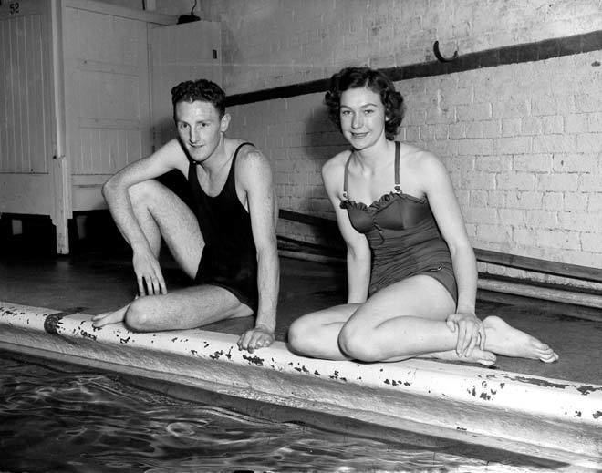 Jean Stewart Lincoln Hurring and Jean Stewart 1952 Swimming Te Ara