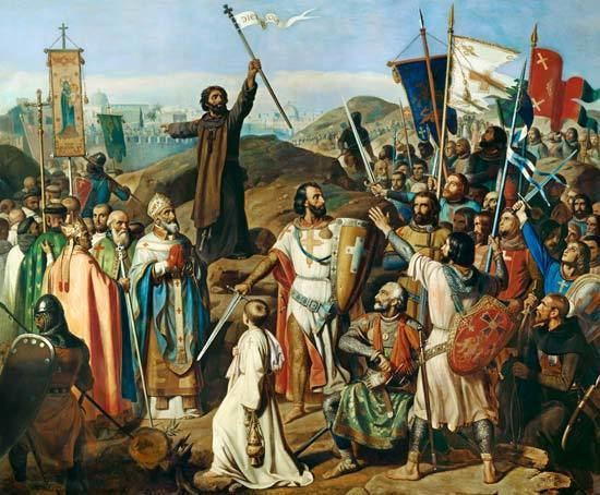 Jean-Victor Schnetz Procession of Crusaders around Jerusalem Jean Victor