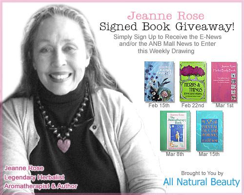 Jeanne Rose All Natural Beauty Email Giveaway Win an Autographed