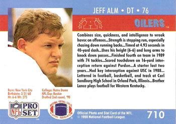 Jeff Alm Houston Oilers Gallery 1990 The Trading Card Database