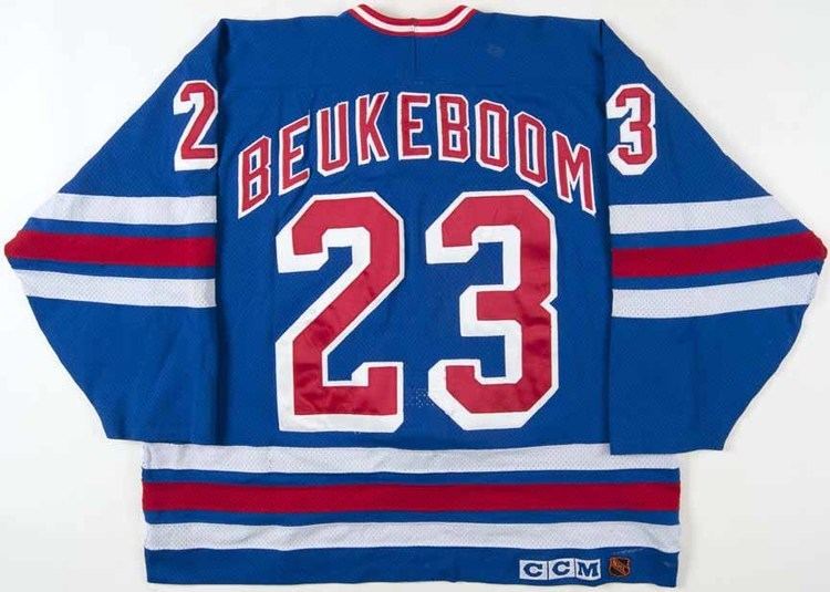 New York Rangers Jeff Beukeboom Official Royal Blue CCM Premier Adult  Heroes of Hockey Alumni Throwback
