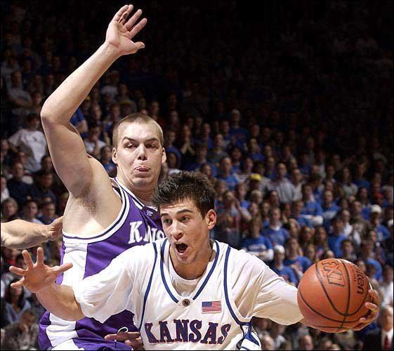 Jeff Boschee Photo Kansas JEFF BOSCHEE front drives the lane against Matt