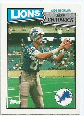 Jeff Chadwick DETROIT LIONS Jeff Chadwick 65 TOPPS 1987 UK Edition NFL