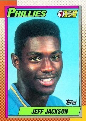 Jeff Jackson (baseball) 1990 Topps 74 Jeff Jackson Philadelphia Phillies RC Rookie
