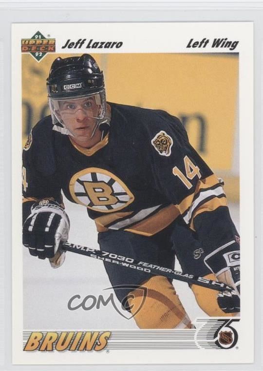 Jeff Lazaro 199192 Upper Deck 364 Jeff Lazaro Boston Bruins RC Rookie Hockey