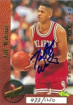 Jeff Webster Jeff Webster autographed Basketball Card Oklahoma 1995 Superior